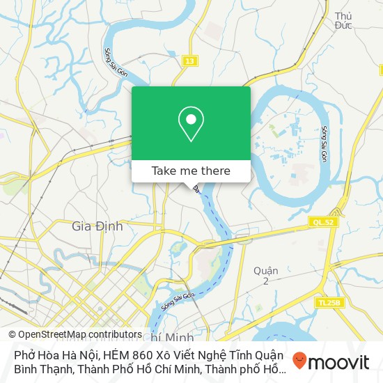 Bản đồ Phở Hòa Hà Nội, HẺM 860 Xô Viết Nghệ Tĩnh Quận Bình Thạnh, Thành Phố Hồ Chí Minh