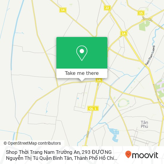 Bản đồ Shop Thời Trang Nam Trường An, 293 ĐƯỜNG Nguyễn Thị Tú Quận Bình Tân, Thành Phố Hồ Chí Minh