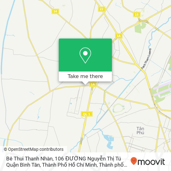 Bản đồ Bê Thui Thanh Nhàn, 106 ĐƯỜNG Nguyễn Thị Tú Quận Bình Tân, Thành Phố Hồ Chí Minh
