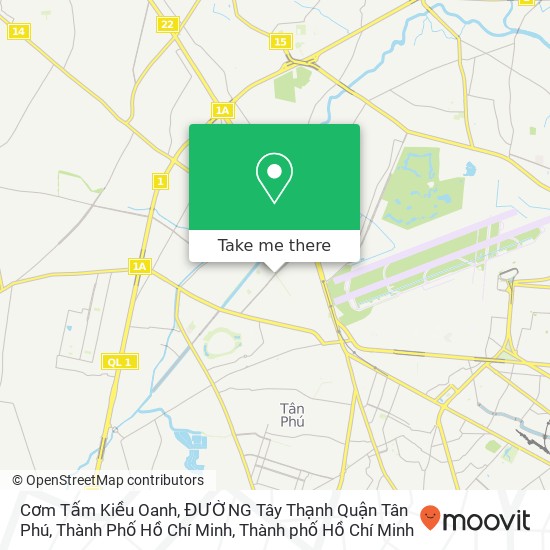 Bản đồ Cơm Tấm Kiều Oanh, ĐƯỜNG Tây Thạnh Quận Tân Phú, Thành Phố Hồ Chí Minh