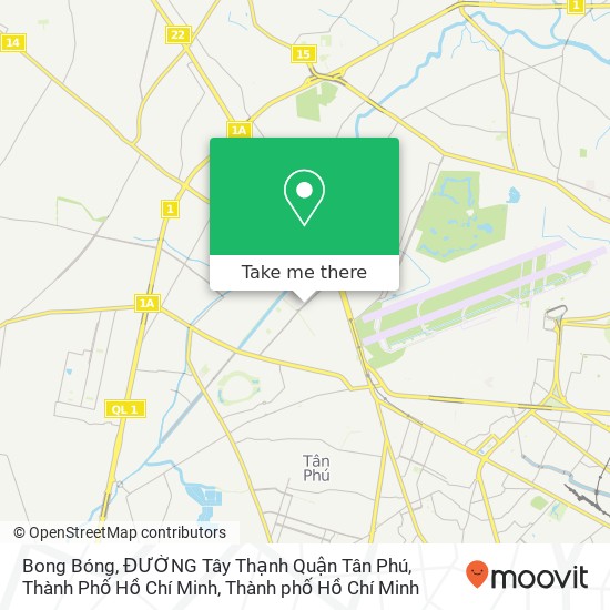 Bản đồ Bong Bóng, ĐƯỜNG Tây Thạnh Quận Tân Phú, Thành Phố Hồ Chí Minh