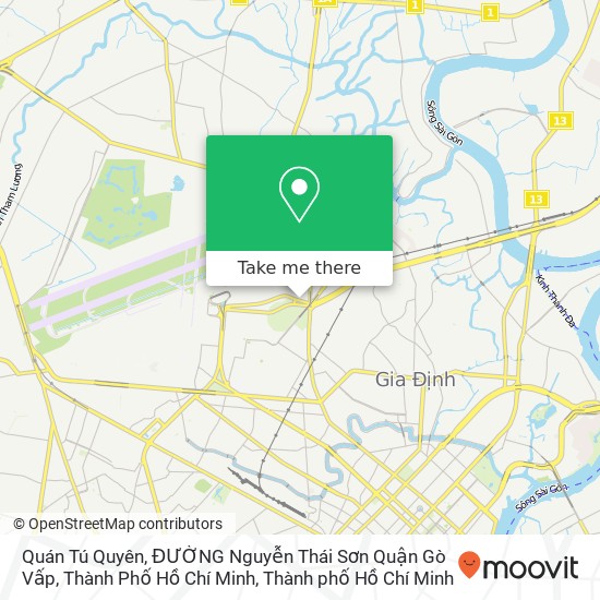 Bản đồ Quán Tú Quyên, ĐƯỜNG Nguyễn Thái Sơn Quận Gò Vấp, Thành Phố Hồ Chí Minh