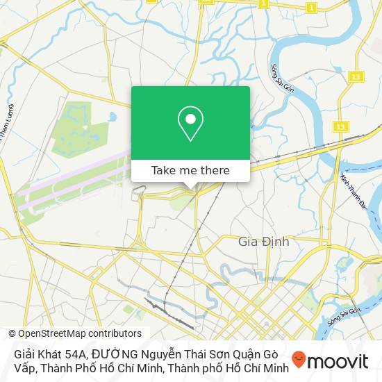 Bản đồ Giải Khát 54A, ĐƯỜNG Nguyễn Thái Sơn Quận Gò Vấp, Thành Phố Hồ Chí Minh