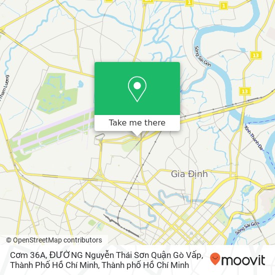 Bản đồ Cơm 36A, ĐƯỜNG Nguyễn Thái Sơn Quận Gò Vấp, Thành Phố Hồ Chí Minh