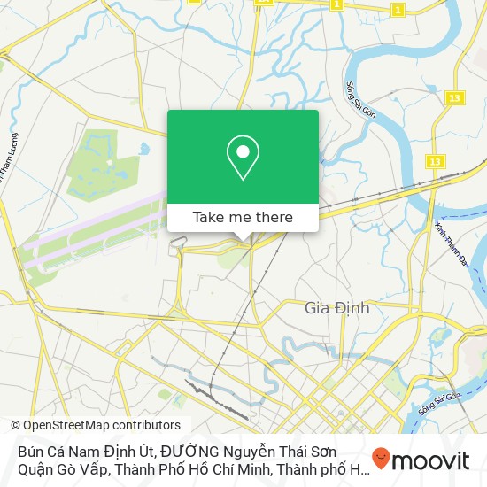 Bản đồ Bún Cá Nam Định Út, ĐƯỜNG Nguyễn Thái Sơn Quận Gò Vấp, Thành Phố Hồ Chí Minh