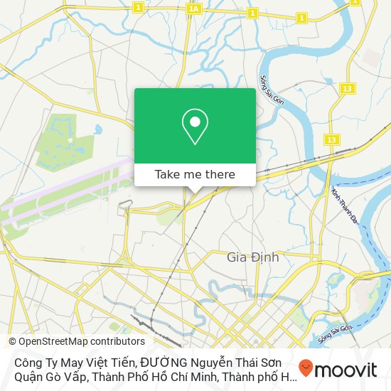 Bản đồ Công Ty May Việt Tiến, ĐƯỜNG Nguyễn Thái Sơn Quận Gò Vấp, Thành Phố Hồ Chí Minh