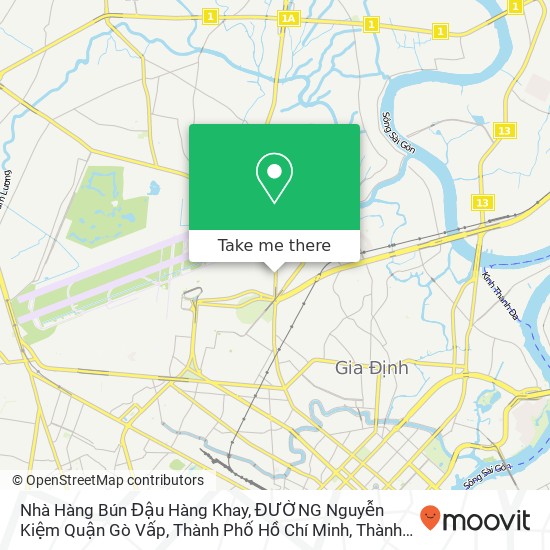 Bản đồ Nhà Hàng Bún Đậu Hàng Khay, ĐƯỜNG Nguyễn Kiệm Quận Gò Vấp, Thành Phố Hồ Chí Minh