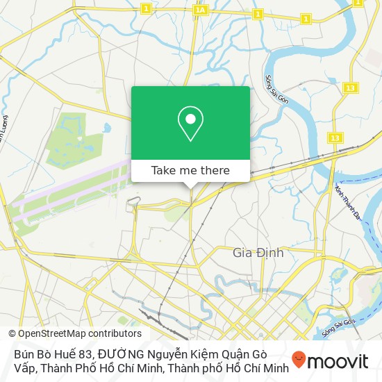 Bản đồ Bún Bò Huế 83, ĐƯỜNG Nguyễn Kiệm Quận Gò Vấp, Thành Phố Hồ Chí Minh