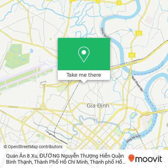 Bản đồ Quán Ăn 8 Xu, ĐƯỜNG Nguyễn Thượng Hiền Quận Bình Thạnh, Thành Phố Hồ Chí Minh
