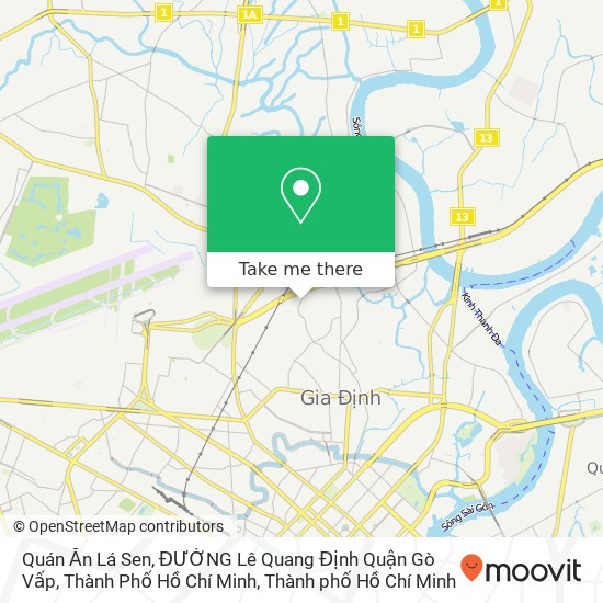 Bản đồ Quán Ăn Lá Sen, ĐƯỜNG Lê Quang Định Quận Gò Vấp, Thành Phố Hồ Chí Minh