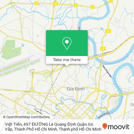 Bản đồ Việt Tiến, 497 ĐƯỜNG Lê Quang Định Quận Gò Vấp, Thành Phố Hồ Chí Minh