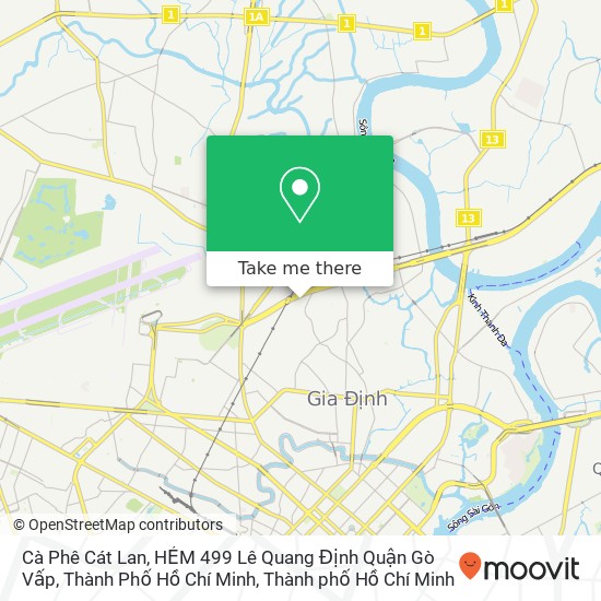 Bản đồ Cà Phê Cát Lan, HẺM 499 Lê Quang Định Quận Gò Vấp, Thành Phố Hồ Chí Minh