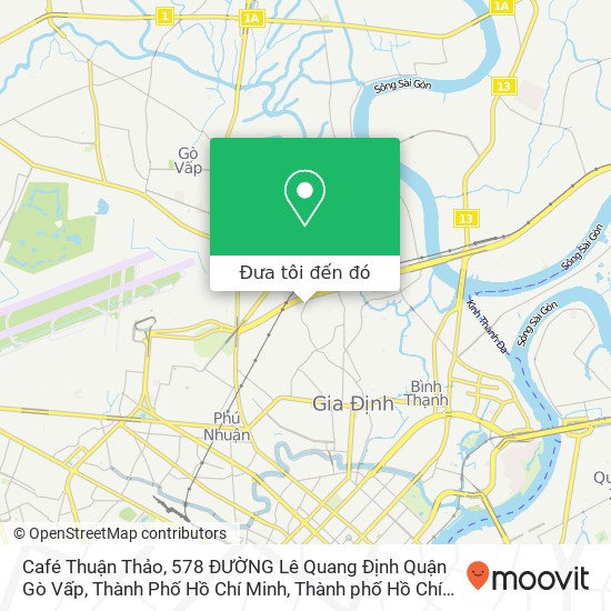 Bản đồ Café Thuận Thảo, 578 ĐƯỜNG Lê Quang Định Quận Gò Vấp, Thành Phố Hồ Chí Minh