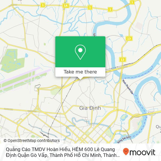 Bản đồ Quảng Cáo TMDV Hoàn Hiếu, HẺM 600 Lê Quang Định Quận Gò Vấp, Thành Phố Hồ Chí Minh