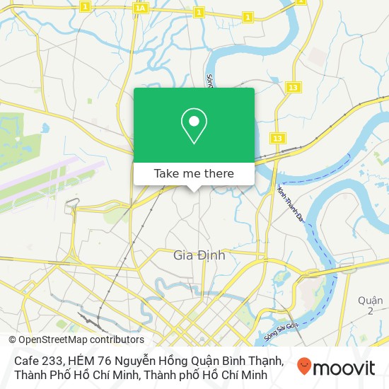Bản đồ Cafe 233, HẺM 76 Nguyễn Hồng Quận Bình Thạnh, Thành Phố Hồ Chí Minh