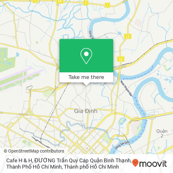 Bản đồ Cafe H & H, ĐƯỜNG Trần Quý Cáp Quận Bình Thạnh, Thành Phố Hồ Chí Minh