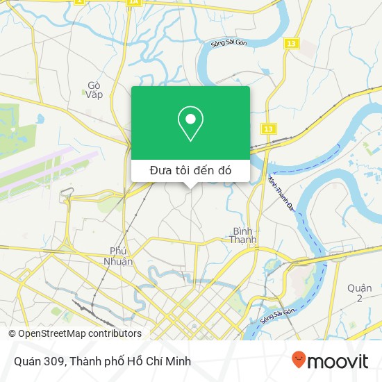 Bản đồ Quán 309, 309 ĐƯỜNG Phan Văn Trị Quận Bình Thạnh, Thành Phố Hồ Chí Minh