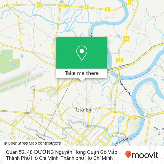 Bản đồ Quán 52, 48 ĐƯỜNG Nguyên Hồng Quận Gò Vấp, Thành Phố Hồ Chí Minh