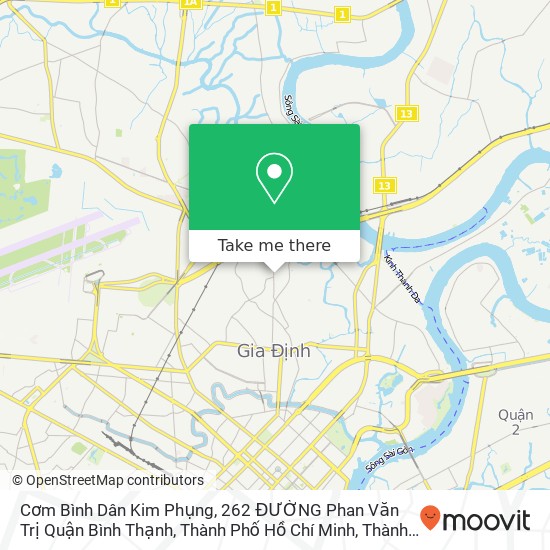 Bản đồ Cơm Bình Dân Kim Phụng, 262 ĐƯỜNG Phan Văn Trị Quận Bình Thạnh, Thành Phố Hồ Chí Minh