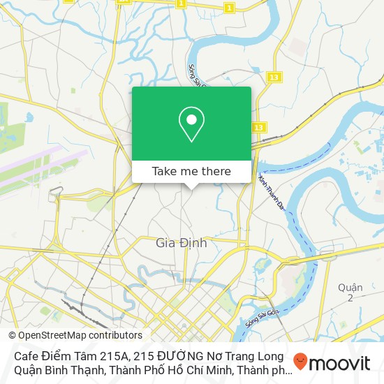 Bản đồ Cafe Điểm Tâm 215A, 215 ĐƯỜNG Nơ Trang Long Quận Bình Thạnh, Thành Phố Hồ Chí Minh