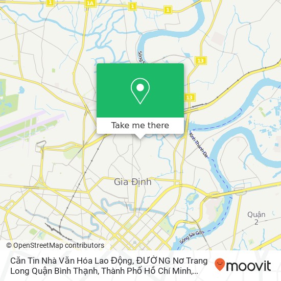 Bản đồ Căn Tin Nhà Văn Hóa Lao Động, ĐƯỜNG Nơ Trang Long Quận Bình Thạnh, Thành Phố Hồ Chí Minh