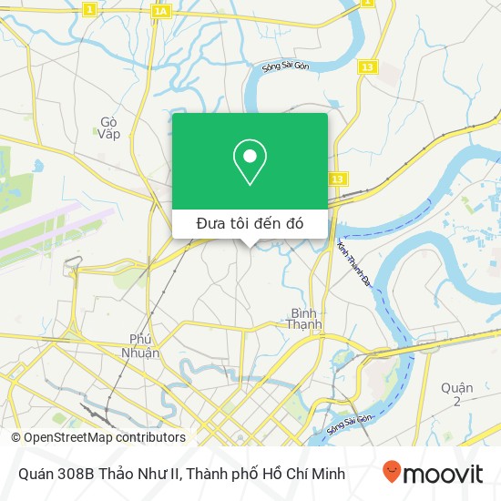 Bản đồ Quán 308B Thảo Như II, 308 ĐƯỜNG Nơ Trang Long Quận Bình Thạnh, Thành Phố Hồ Chí Minh