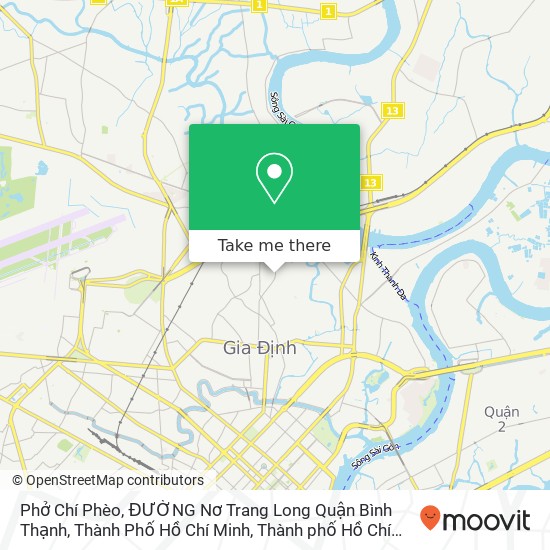 Bản đồ Phở Chí Phèo, ĐƯỜNG Nơ Trang Long Quận Bình Thạnh, Thành Phố Hồ Chí Minh