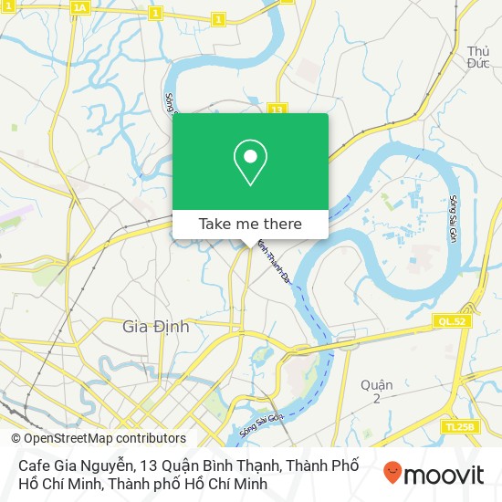 Bản đồ Cafe Gia Nguyễn, 13 Quận Bình Thạnh, Thành Phố Hồ Chí Minh