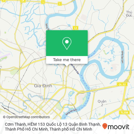 Bản đồ Cơm Thành, HẺM 153 Quốc Lộ 13 Quận Bình Thạnh, Thành Phố Hồ Chí Minh