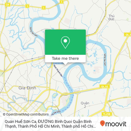 Bản đồ Quán Huế Sơn Ca, ĐƯỜNG Bình Quoi Quận Bình Thạnh, Thành Phố Hồ Chí Minh