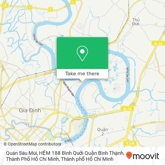 Bản đồ Quán Sáu Mùi, HẺM 188 Bình Quới Quận Bình Thạnh, Thành Phố Hồ Chí Minh