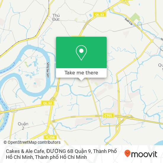 Bản đồ Cakes & Ale Cafe, ĐƯỜNG 6B Quận 9, Thành Phố Hồ Chí Minh