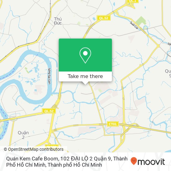 Bản đồ Quán Kem Cafe Boom, 102 ĐẠI LỘ 2 Quận 9, Thành Phố Hồ Chí Minh