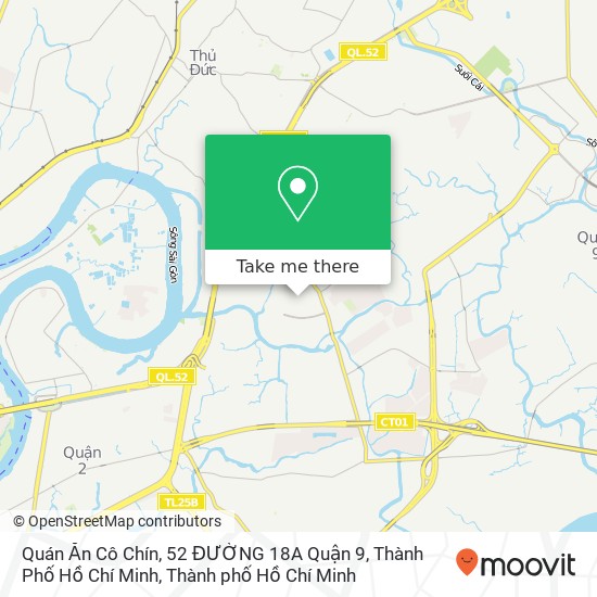 Bản đồ Quán Ăn Cô Chín, 52 ĐƯỜNG 18A Quận 9, Thành Phố Hồ Chí Minh