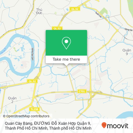 Bản đồ Quán Cây Bàng, ĐƯỜNG Đỗ Xuân Hợp Quận 9, Thành Phố Hồ Chí Minh