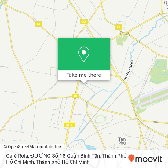 Bản đồ Café Rola, ĐƯỜNG Số 18 Quận Bình Tân, Thành Phố Hồ Chí Minh