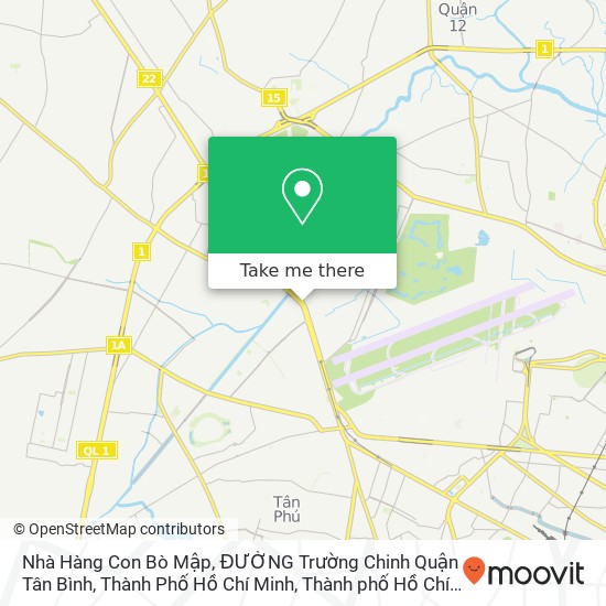 Bản đồ Nhà Hàng Con Bò Mập, ĐƯỜNG Trường Chinh Quận Tân Bình, Thành Phố Hồ Chí Minh