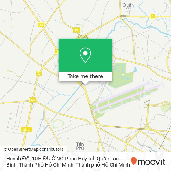 Bản đồ Huynh Đệ, 10H ĐƯỜNG Phan Huy Ích Quận Tân Bình, Thành Phố Hồ Chí Minh