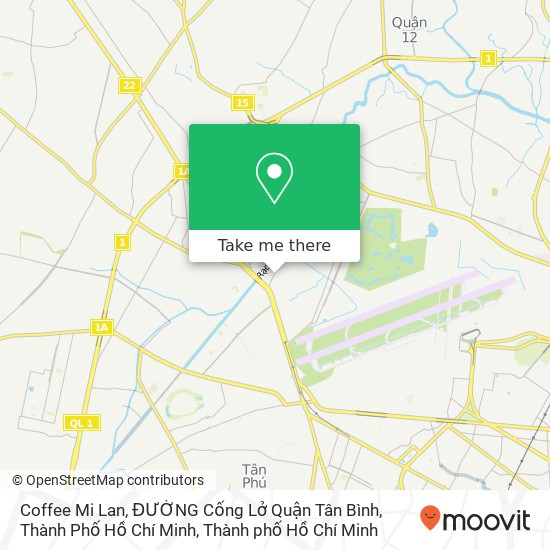 Bản đồ Coffee Mi Lan, ĐƯỜNG Cống Lở Quận Tân Bình, Thành Phố Hồ Chí Minh