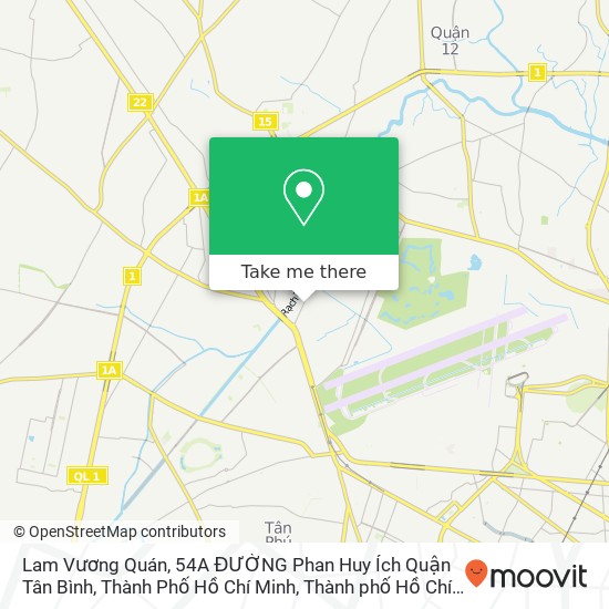 Bản đồ Lam Vương Quán, 54A ĐƯỜNG Phan Huy Ích Quận Tân Bình, Thành Phố Hồ Chí Minh