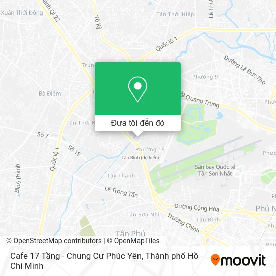 Bản đồ Cafe 17 Tầng - Chung Cư Phúc Yên