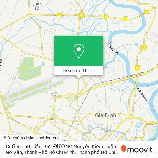 Bản đồ Coffee Thư Giản, 952 ĐƯỜNG Nguyễn Kiệm Quận Gò Vấp, Thành Phố Hồ Chí Minh