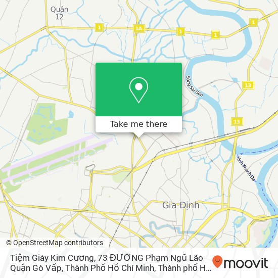 Bản đồ Tiệm Giày Kim Cương, 73 ĐƯỜNG Phạm Ngũ Lão Quận Gò Vấp, Thành Phố Hồ Chí Minh
