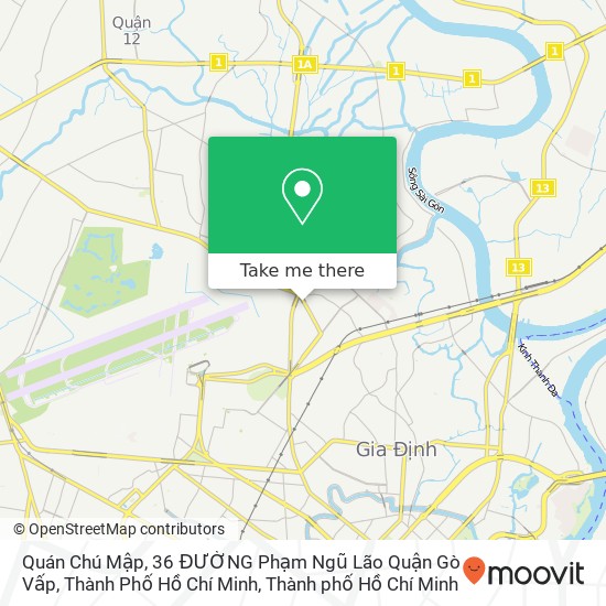 Bản đồ Quán Chú Mập, 36 ĐƯỜNG Phạm Ngũ Lão Quận Gò Vấp, Thành Phố Hồ Chí Minh