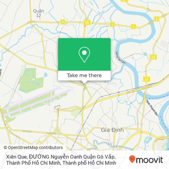 Bản đồ Xiên Que, ĐƯỜNG Nguyễn Oanh Quận Gò Vấp, Thành Phố Hồ Chí Minh