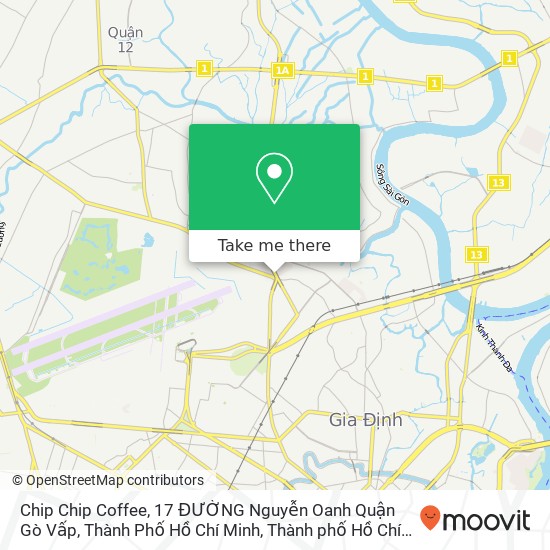 Bản đồ Chip Chip Coffee, 17 ĐƯỜNG Nguyễn Oanh Quận Gò Vấp, Thành Phố Hồ Chí Minh