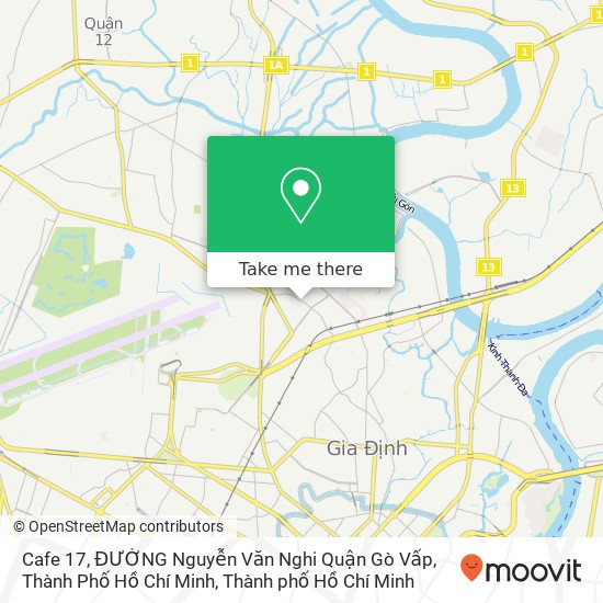 Bản đồ Cafe 17, ĐƯỜNG Nguyễn Văn Nghi Quận Gò Vấp, Thành Phố Hồ Chí Minh