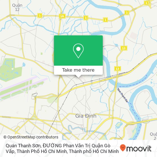 Bản đồ Quán Thanh Sơn, ĐƯỜNG Phan Văn Trị Quận Gò Vấp, Thành Phố Hồ Chí Minh