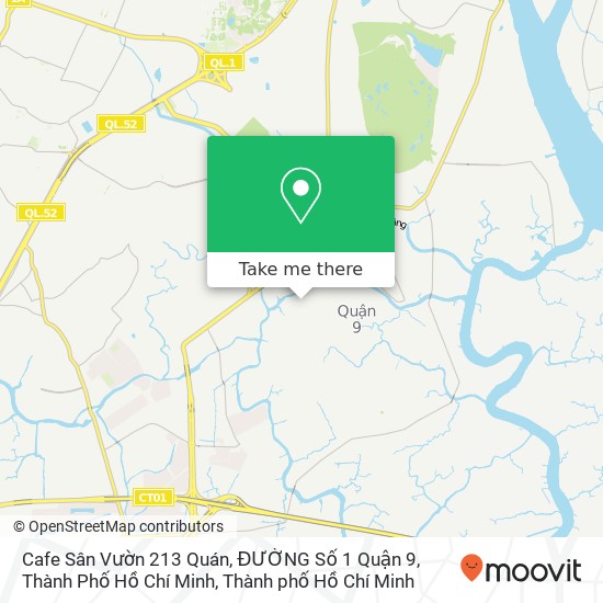 Bản đồ Cafe Sân Vườn 213 Quán, ĐƯỜNG Số 1 Quận 9, Thành Phố Hồ Chí Minh