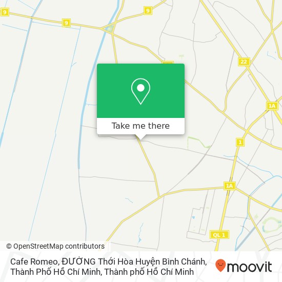 Bản đồ Cafe Romeo, ĐƯỜNG Thới Hòa Huyện Bình Chánh, Thành Phố Hồ Chí Minh